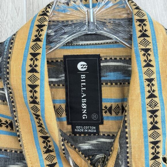 BILLABONG Shirt Men's Medium Short Sleeve Hawaiian Down Aztec Tribal Western - Picture 5 of 12
